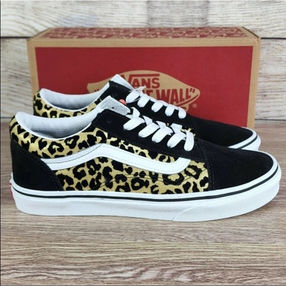 Vans Shoes - Vans Old Skool Flocked Leopard Sneakers